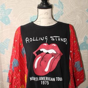 Rolling Stones Graphic Tee with Red Sleeves